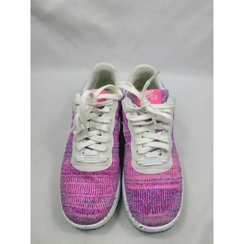 Nike Women's AF1 Air Force 1 Crater Flyknit Fuchsia Pink Blast Sneakers US 8.5